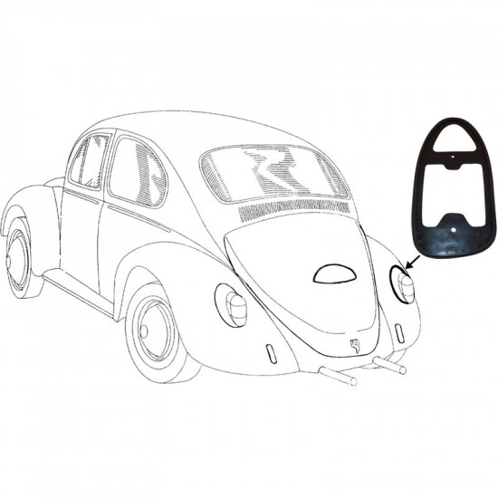 Gasket for tail light, rubber, right