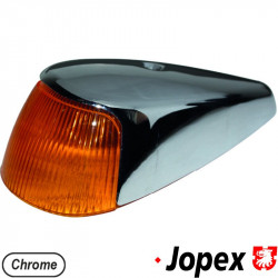 Turn signal light without gasket and socket, wing mounted, chrome, yellow, left/right