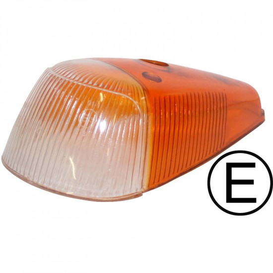 Turn signal light lens, front, clear/yellow, left/right, E-marked