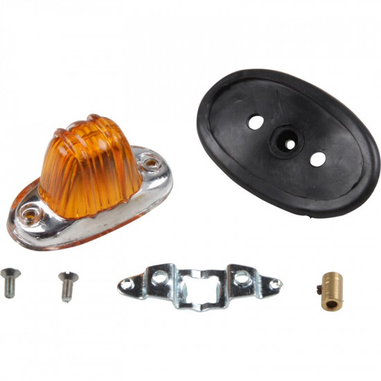 Turn signal light, side, yellow with chrome base, left/right