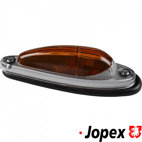 Turn signal, side, yellow with silver frame, left/right