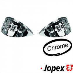 Chrome eyebrows, louvered. Sold in pairs