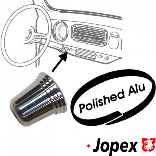 Knob for headlight and wiper, billet style, ALU