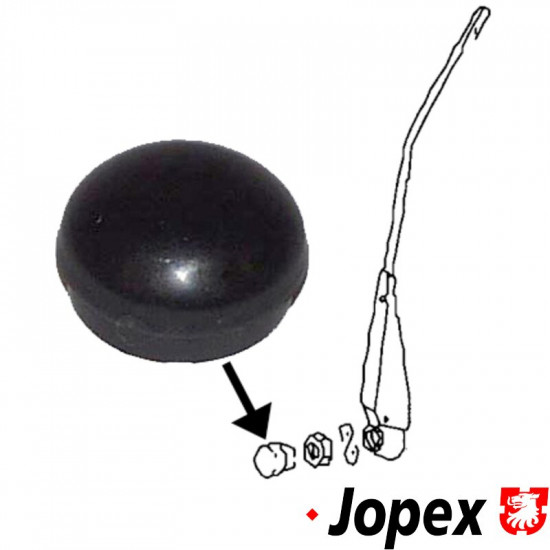 Cap for windshield wiper shaft, black