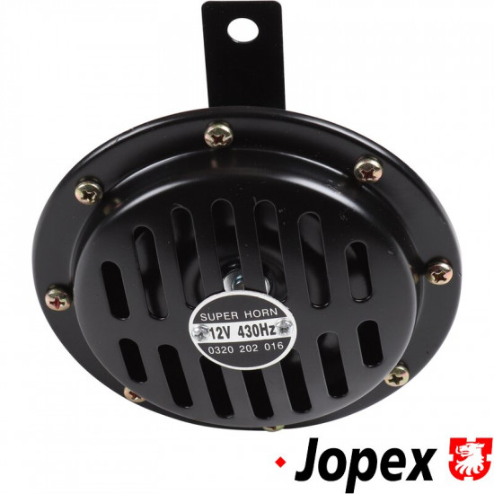 Horn, 12 V, Bosch style, black, without E-mark