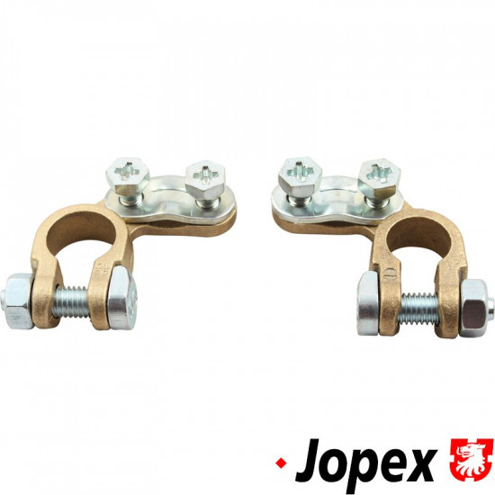 Battery terminal set, plus and minus