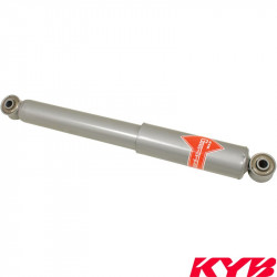 Shock absorber, adjustable, front, for link pin, gas charged, KYB