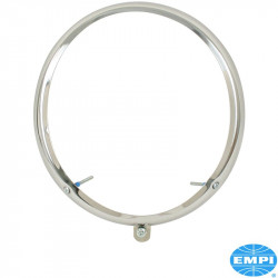 Headlamp rim, metal, chrome. Adjusting holes at 5 and 7 o'clock