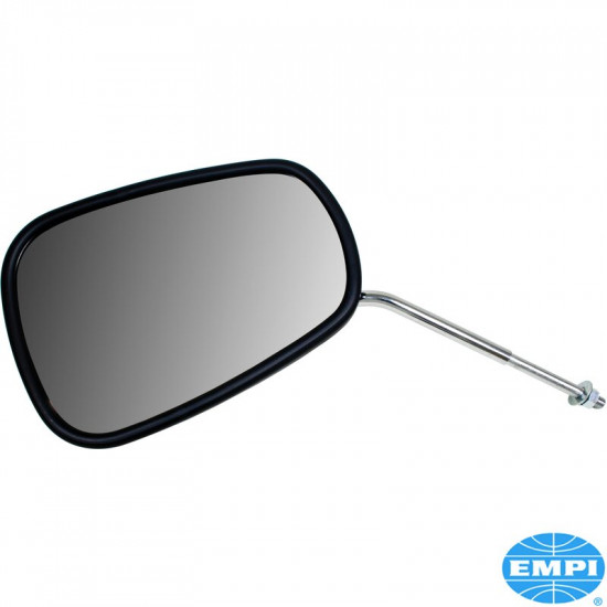 Door mirror, left or right, black trim around glass (Elephant Ear Style)