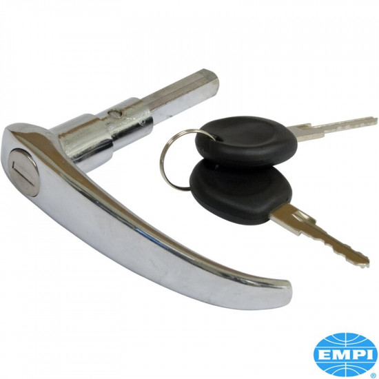 Cargo door handle with keys, chrome