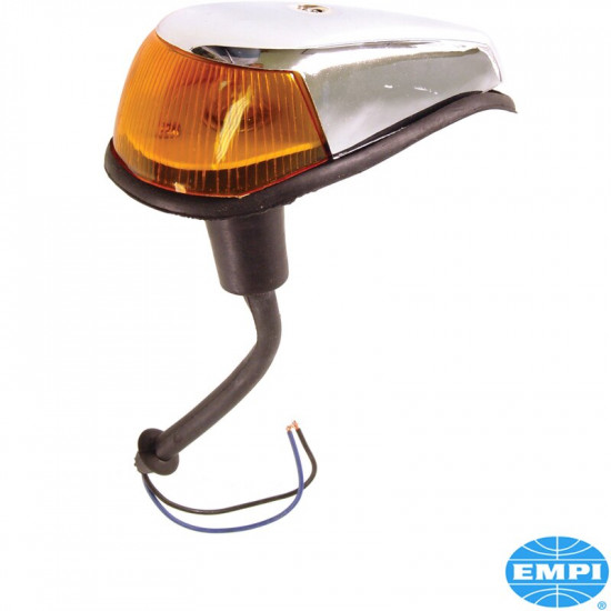 Turn signal light with gasket and socket, wing mounted, chrome plated, left/right, without TÜV/E-approval