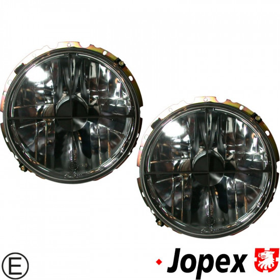 Headlamp set, crystal black, E-marked