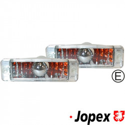 Turn signal light set, front, crystal, left/right, E-marked