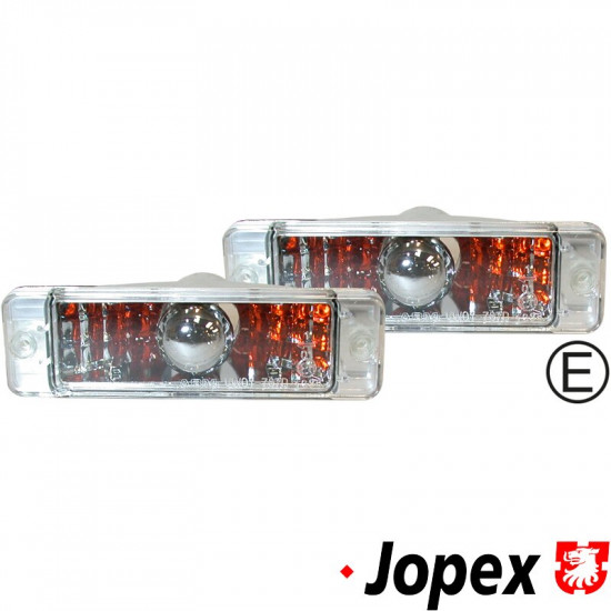 Turn signal light set, front, crystal, left/right, E-marked