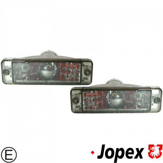 Turn signal light set, front, smoked, left/right, E-marked