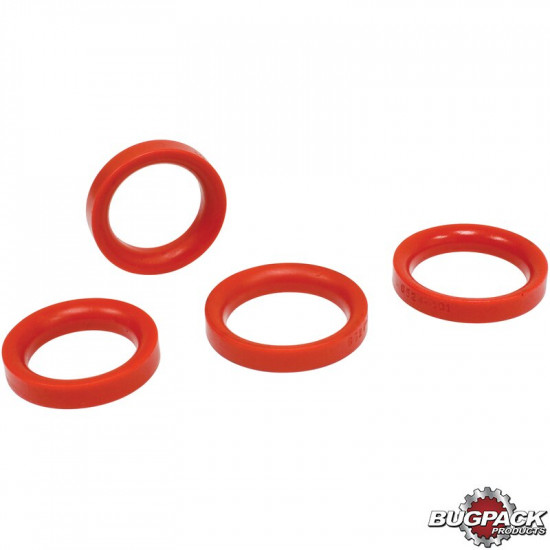Urethane axle beam bushing kit, outer, for ball joint, red, 4 pcs.