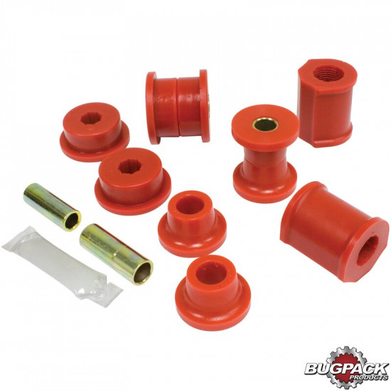Urethane control arm and stabilizer bushing kit, front, red, 11 pcs.