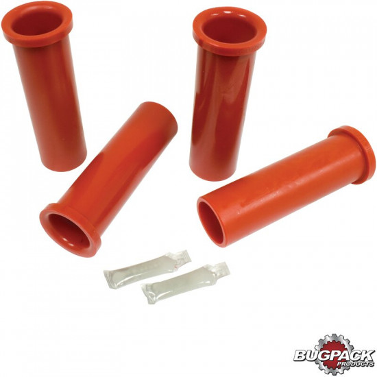 Axle beam bushing kit, 53 mm outer diameter, 43 mm inner diameter, for both stock and narroved beam, red, 4 pcs.
