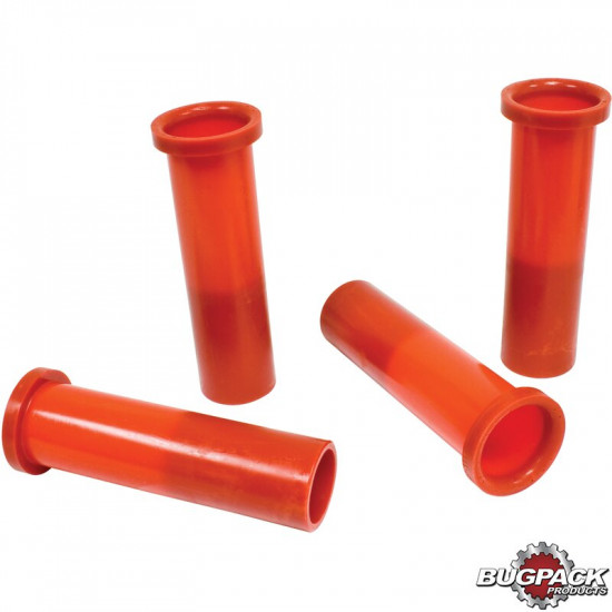 Urethane axle beam bushing kit, inner and outer, for Micarta link pin, red, 4 pcs.
