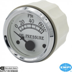 Oil pressure gauge, Royal, white face, VDO, 0-80 PSI