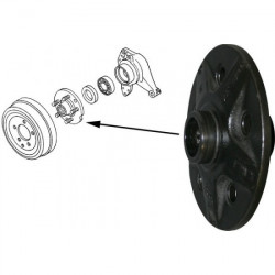 Wheel hub for drum brake, rear, reconditioned