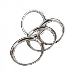Wheel beauty rings, 14", "Classic", polished stainless steel, 4 pieces