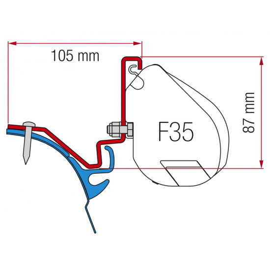 Adapter for F35, VW T6 LR Westfalia Kepler 