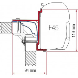 FIAMMA Adapter kit 4-part for Fiamma side awning F45 S / F45 L Brstner / Laika Ecovip / Hobby