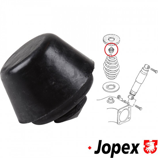 Rubber stop for radius arm 